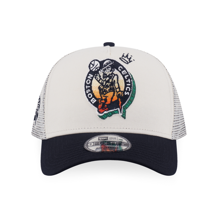 9FORTY A-Frame Trucker Boston Celtics League Mix Chrome White Snapback