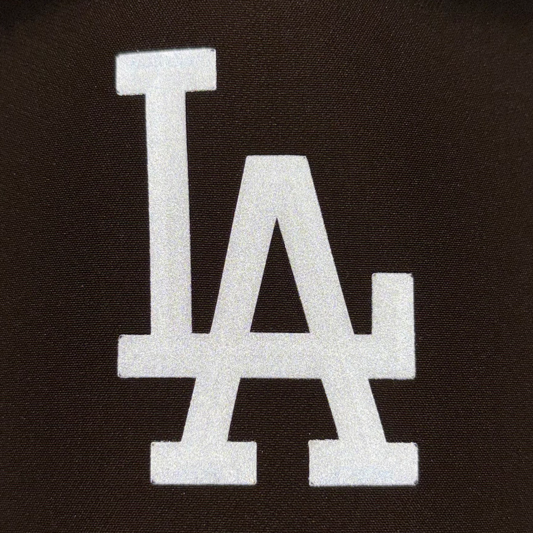 9FORTY A-Frame Los Angeles Dodgers Metal Badge Walnut Adjustable