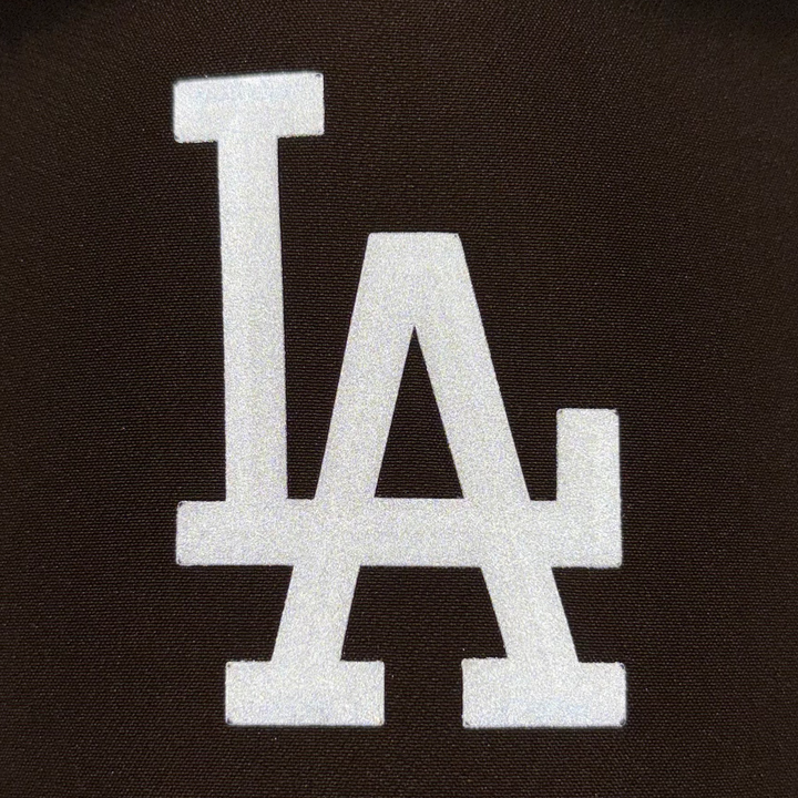 9FORTY A-Frame Los Angeles Dodgers Metal Badge Walnut Adjustable