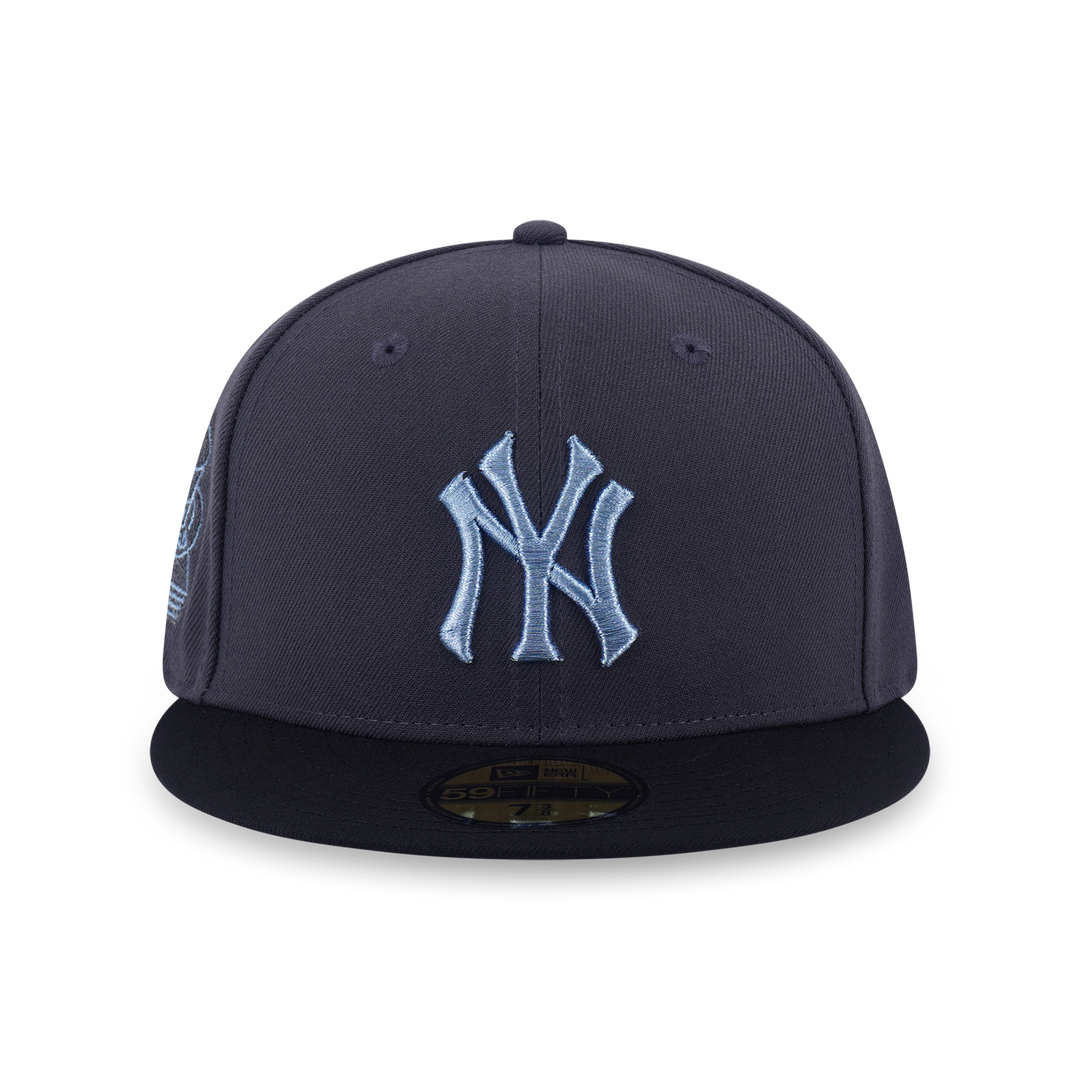 59FIFTY New York Yankees Cooperstown Metallic 2-Tone Black Visor Graphite FItted