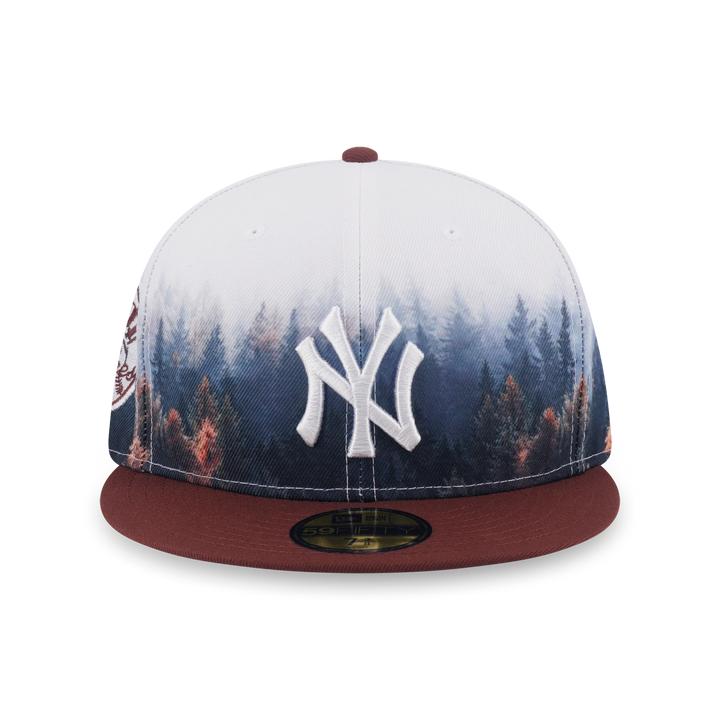 59FIFTY New York Yankees Forest 2-Tone Deep Auburn Brown Visor All-Over Print Fitted