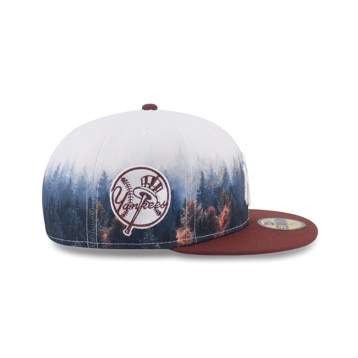 59FIFTY New York Yankees Forest 2-Tone Deep Auburn Brown Visor All-Over Print Fitted