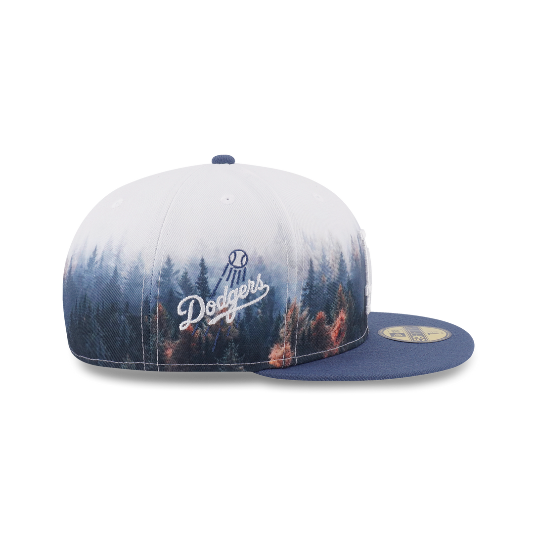 59FIFTY Los Angeles Dodgers Forest 2-Tone Muted Indigo Visor All-Over Print Fitted