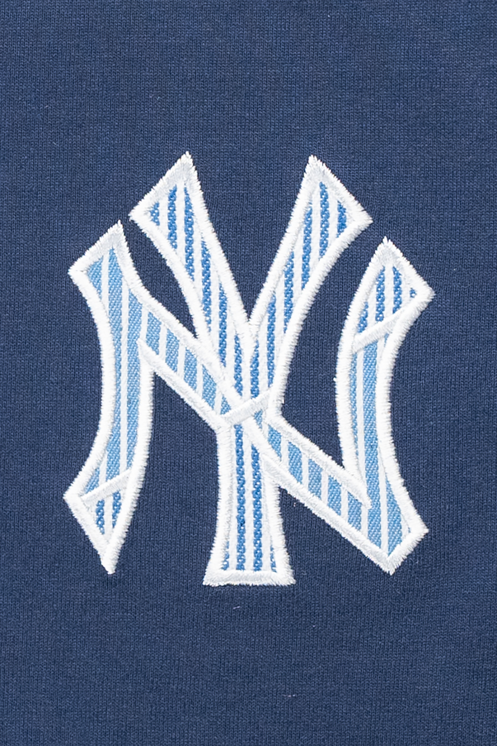 Women New York Yankees Patchwork Oceanside Blue Short Sleeve T-Shirt
