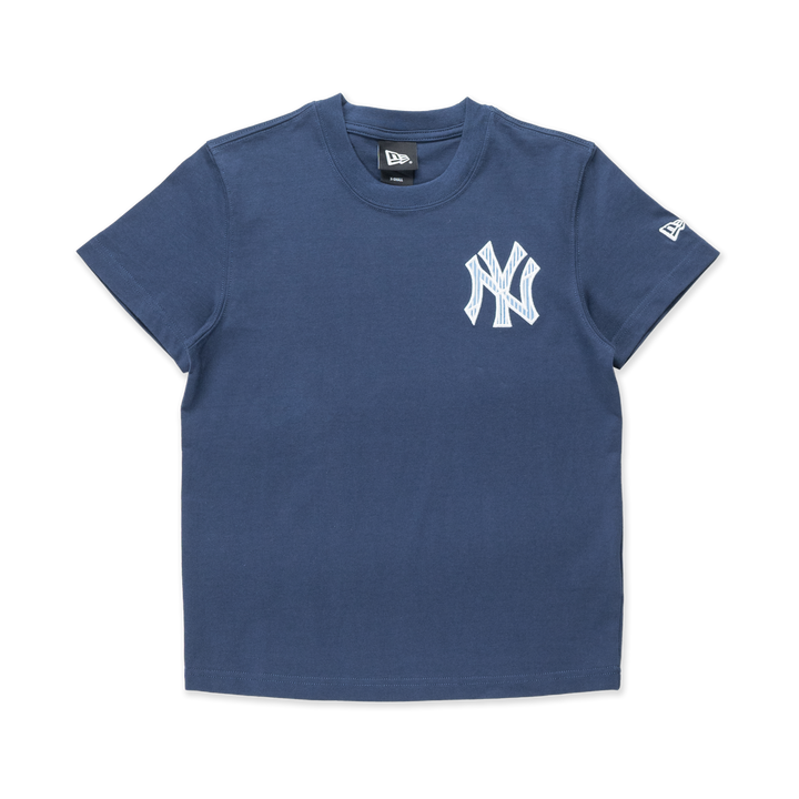 Women New York Yankees Patchwork Oceanside Blue Short Sleeve T-Shirt