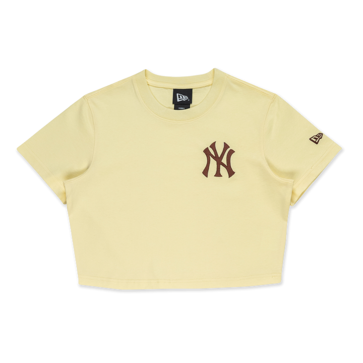 Women New York Yankees Color Era Powder Yellow Crop Tee