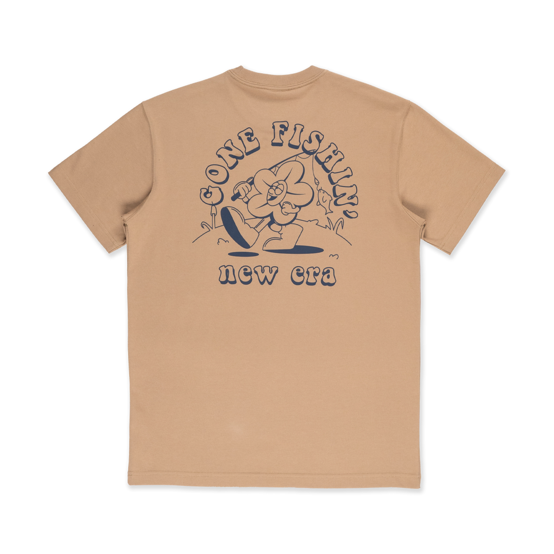 New Era Outdoor Fish Net Khaki Short Sleeve T-Shirt