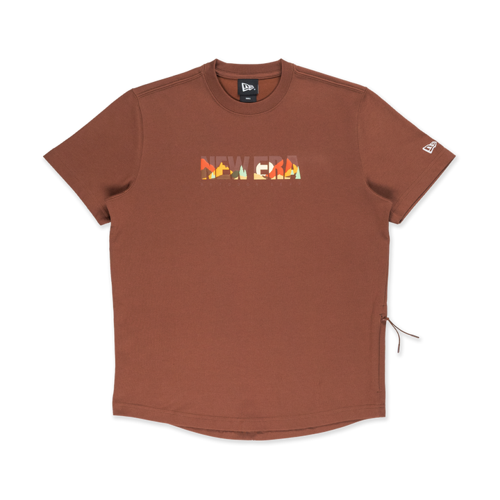 New Era Mountain Logo Deep Auburn Brown Short Sleeve T-Shirt