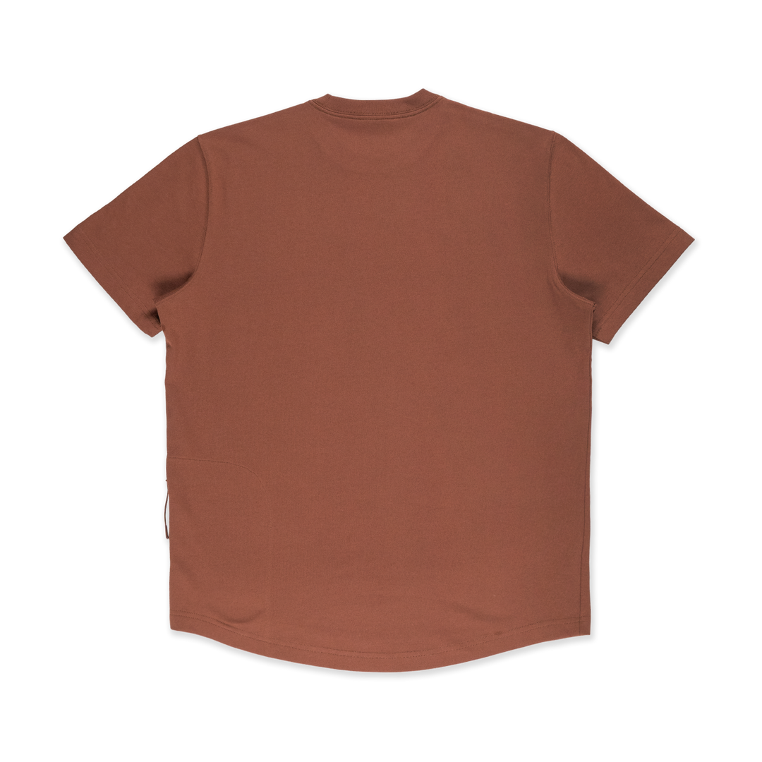 New Era Mountain Logo Deep Auburn Brown Short Sleeve T-Shirt
