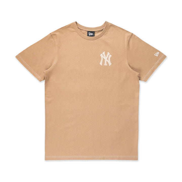 New York Yankees MLB Contrast Stitching Khaki Short Sleeve T-Shirt