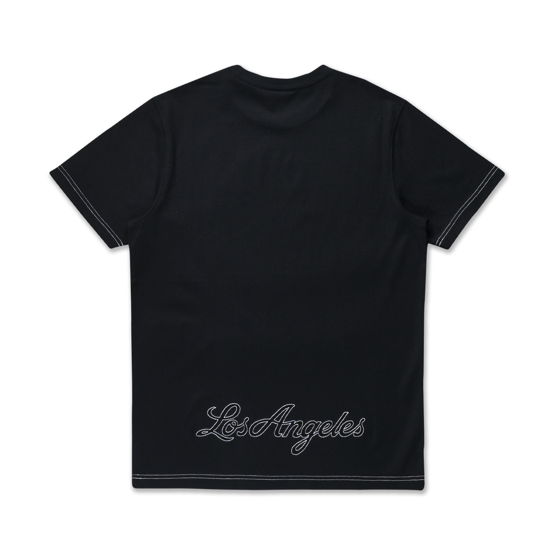 Los Angeles Dodgers MLB Contrast Stitching Black Short Sleeve T-Shirt