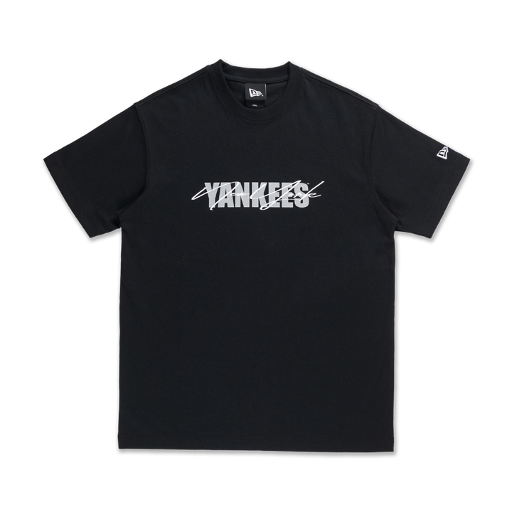 New York Yankees Mix League Script Black Short Sleeve T-Shirt