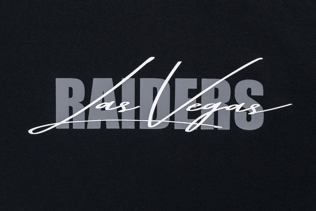 Las Vegas Raiders Mix League Script Black Short Sleeve T-Shirt