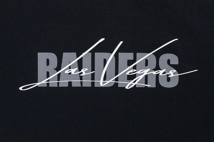 Las Vegas Raiders Mix League Script Black Short Sleeve T-Shirt