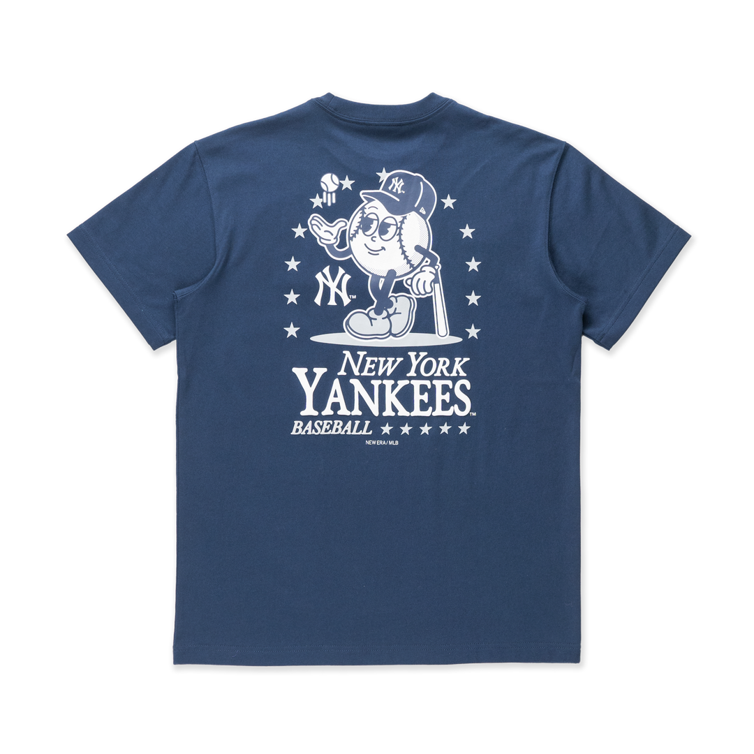 New York Yankees League Mix Cartoon Oceanside Blue Short Sleeve T-Shirt