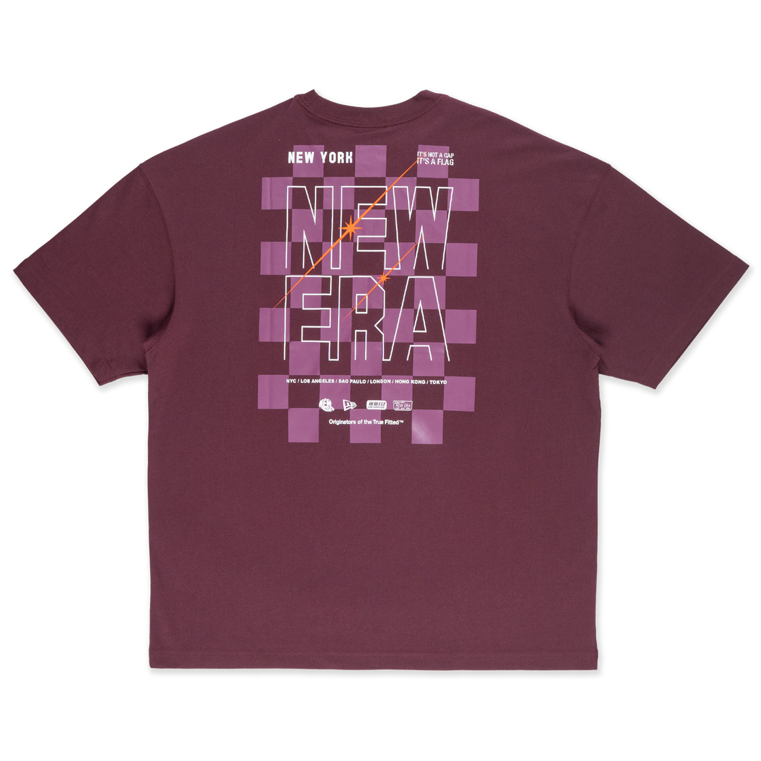 New Era Trail Runner Maroon Oversized Short Sleeve T-Shirt