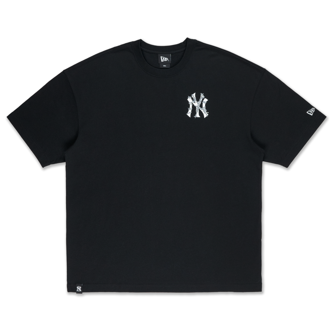 New York Yankees Street Black Graphic Oversized Short Sleeve T