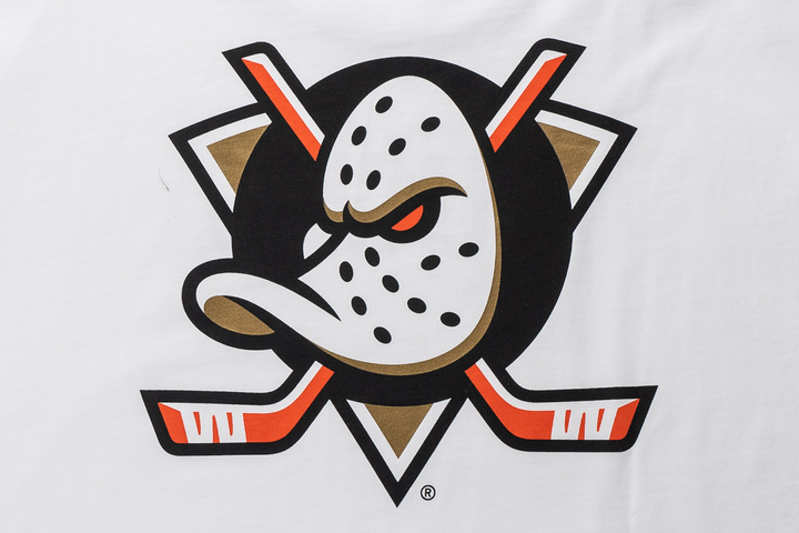Anaheim Ducks NHL Team Logo Oversized White Short-Sleeve T-Shirt