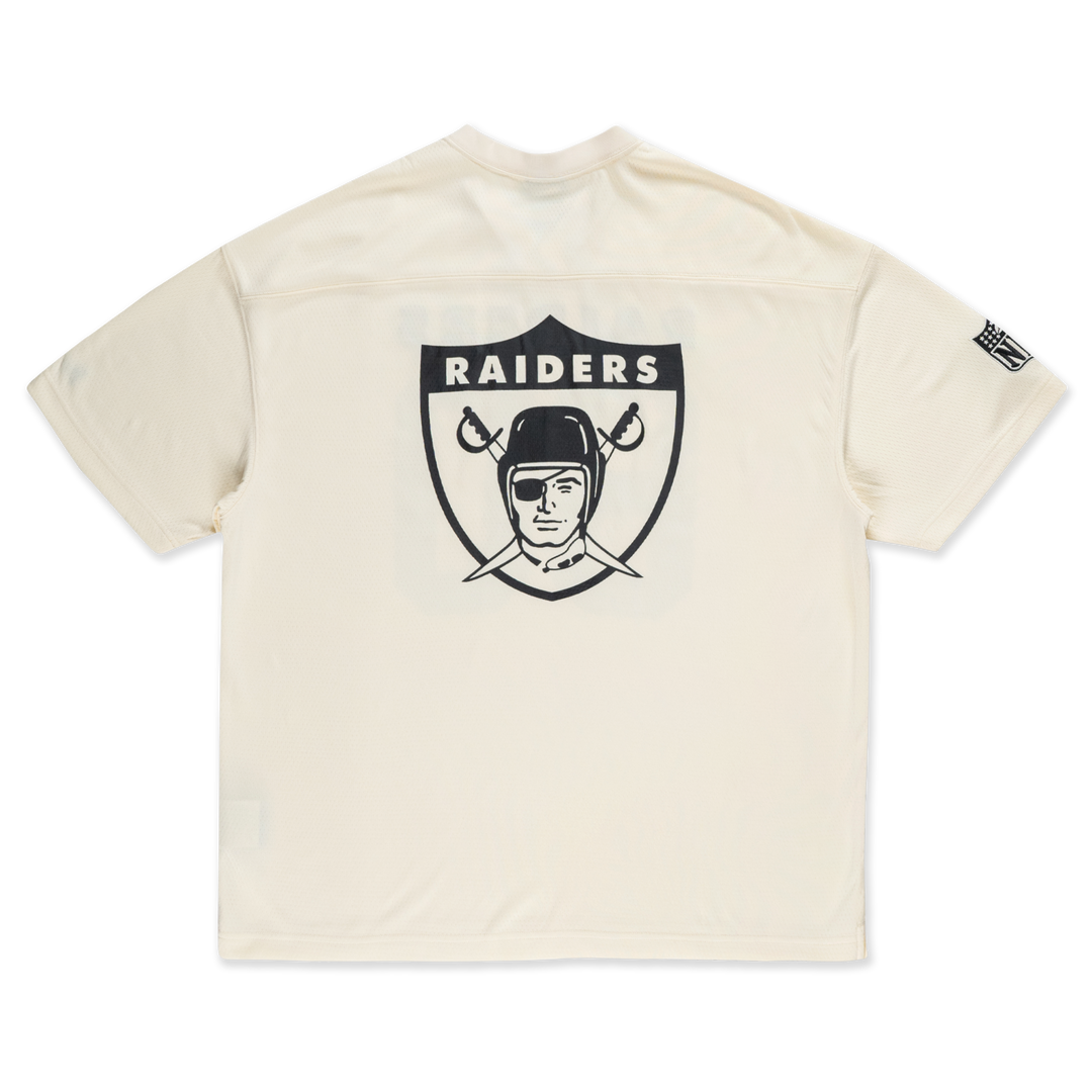 Oakland Raiders NFL Historic Chrome White Oversized Short Sleeve T-Shirt