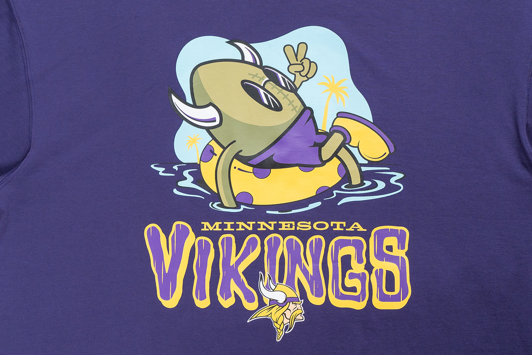 Minnesota Vikings NFL Fun Graphic Purple Oversized Short Sleeve T-Shirt