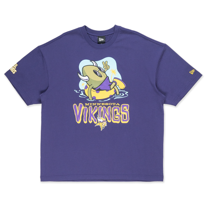 Minnesota Vikings NFL Fun Graphic Purple Oversized Short Sleeve T-Shirt