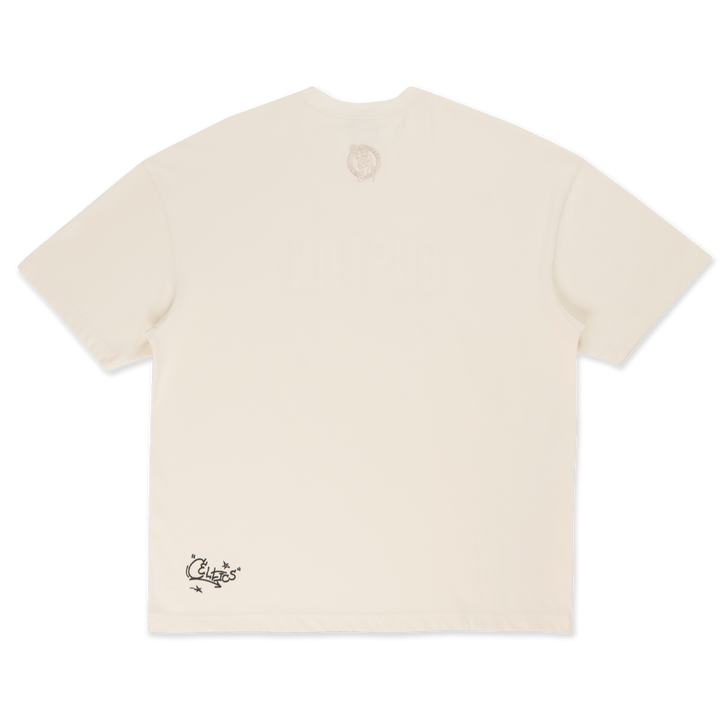 Boston Celtics League Mix Chrome White Oversized Short Sleeve T-Shirt