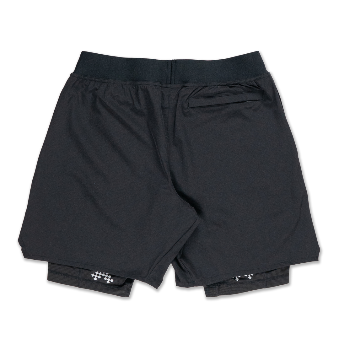 New Era Trail Runner Black Layered Shorts