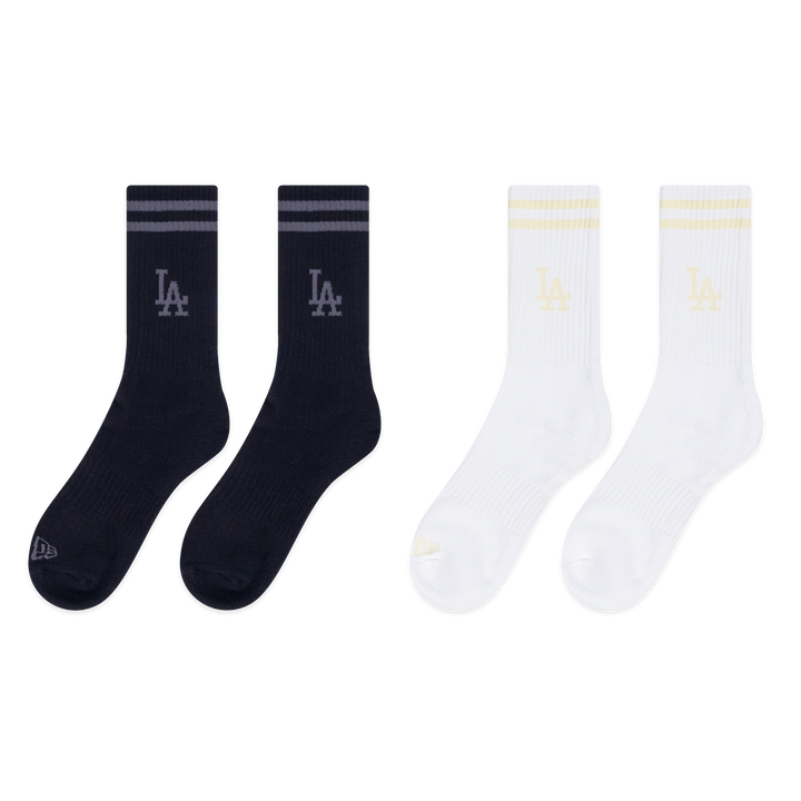 2-Pairs Los Angeles Dodgers Color Era Black & White Socks