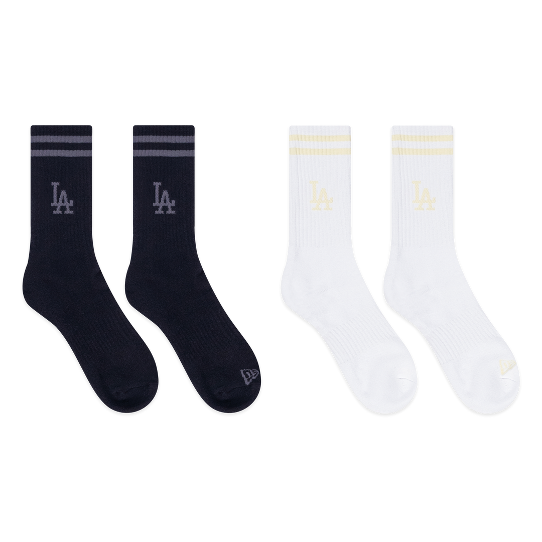 2-Pairs Los Angeles Dodgers Color Era Black & White Socks
