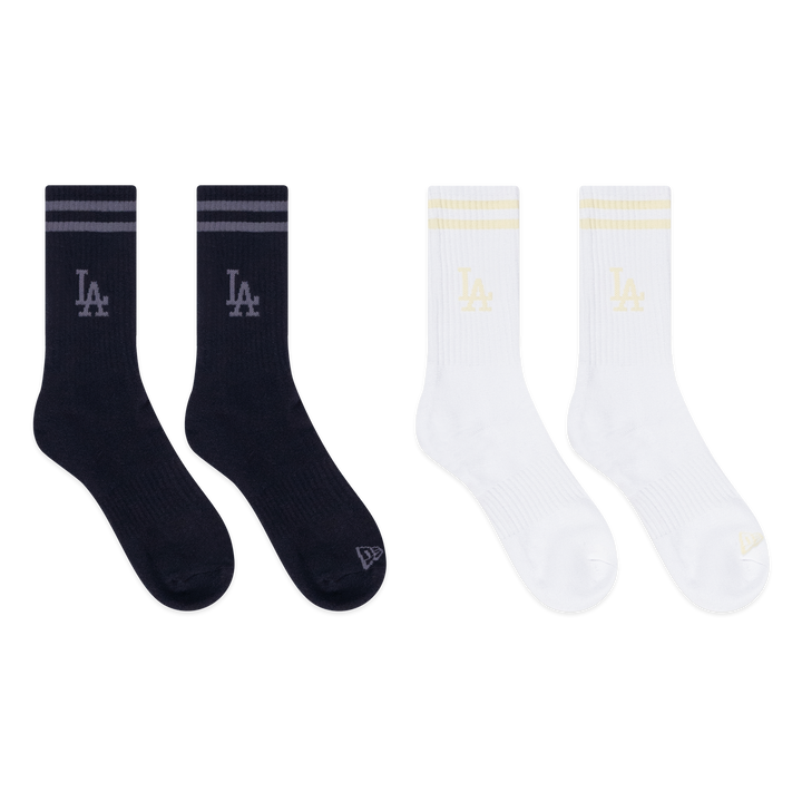 2-Pairs Los Angeles Dodgers Color Era Black & White Socks