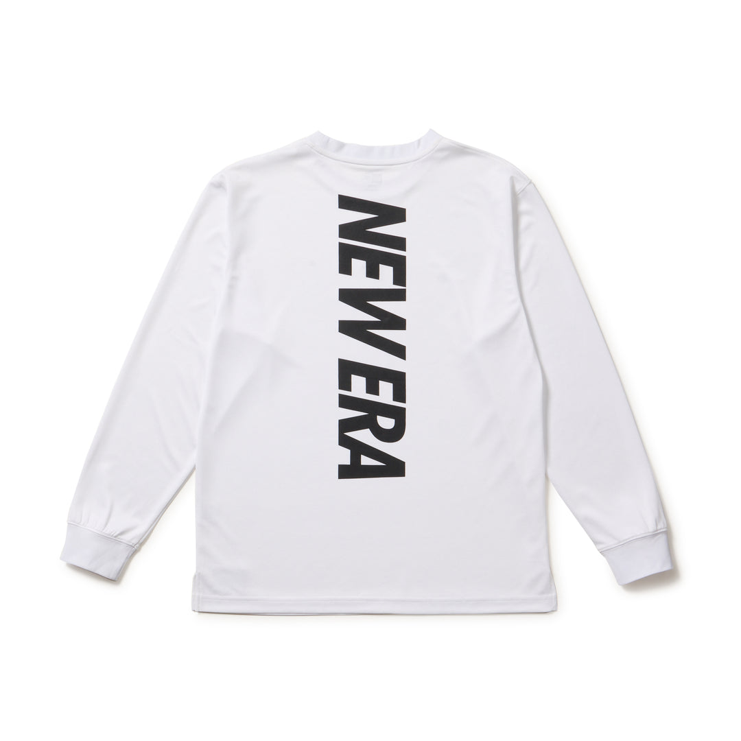 New Era Vertical Logo White Long Sleeve Tech T-Shirt