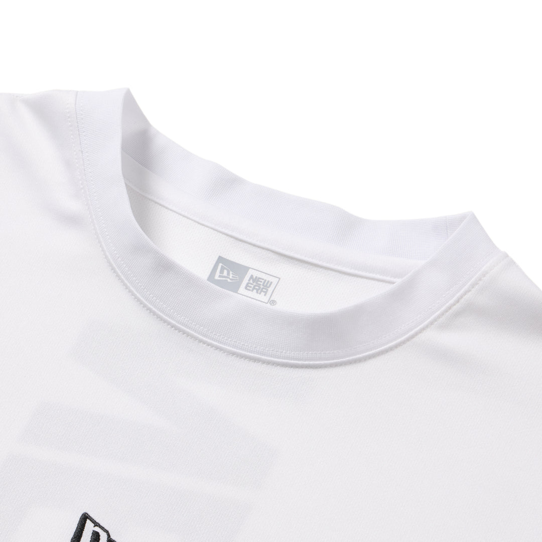 New Era Vertical Logo White Long Sleeve Tech T-Shirt