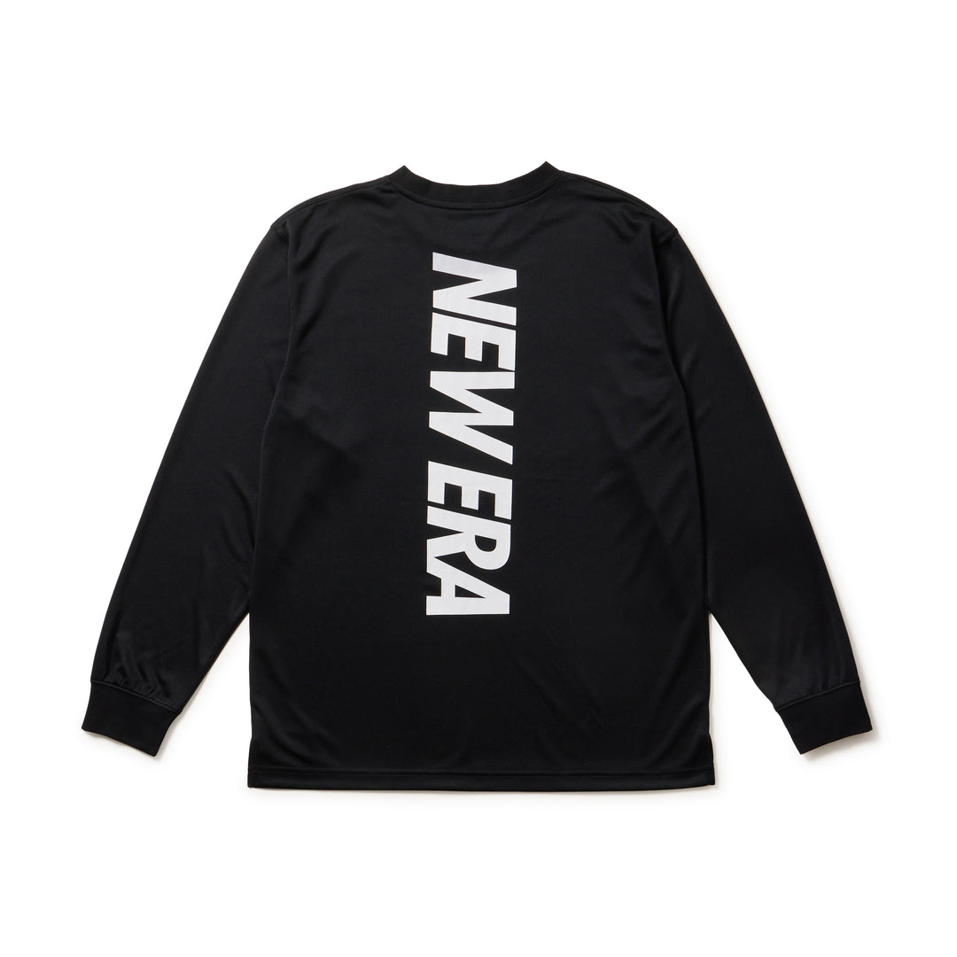 New Era Vertical Logo Black Long Sleeve Tech T-Shirt