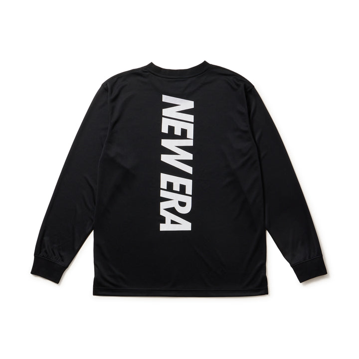 New Era Vertical Logo Black Long Sleeve Tech T-Shirt