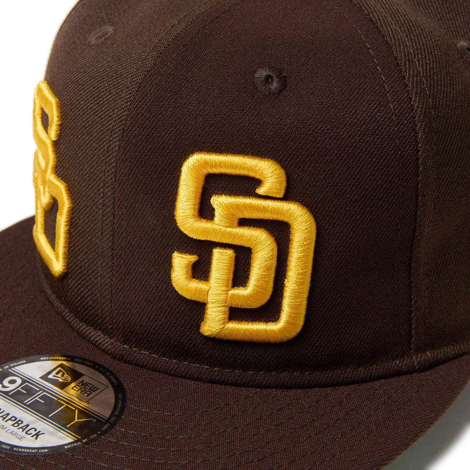 9FIFTY Soft Buckram San Diego Padres Cooperstown MLB Double Logo Burnt Wood Snapback