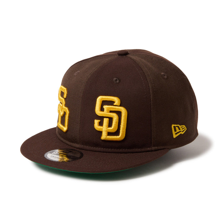 9FIFTY Soft Buckram San Diego Padres Cooperstown MLB Double Logo Burnt Wood Snapback