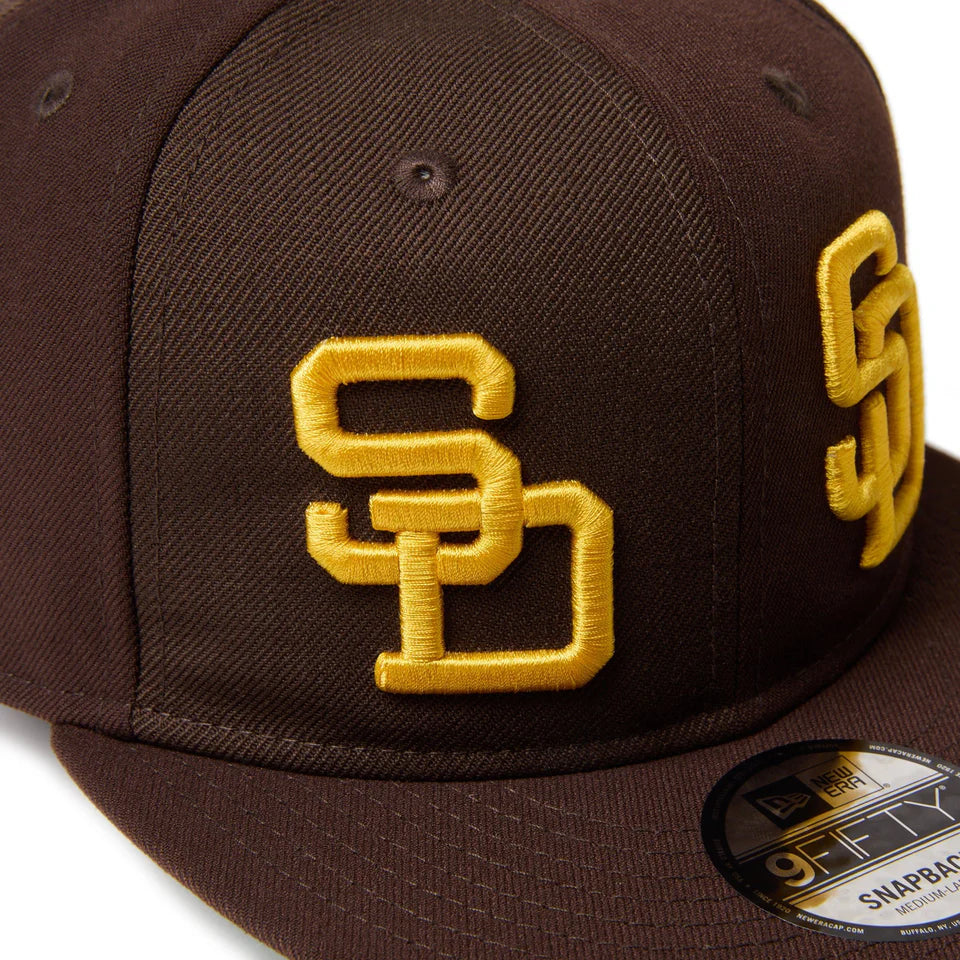 9FIFTY Soft Buckram San Diego Padres Cooperstown MLB Double Logo Burnt Wood Snapback