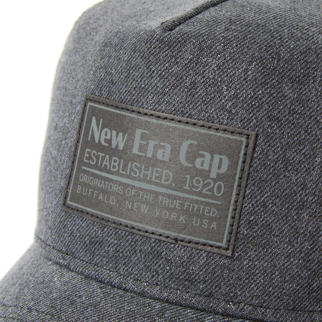 9FORTY A-Frame Trucker Woven Patch Graphite Washed Denim Snapback