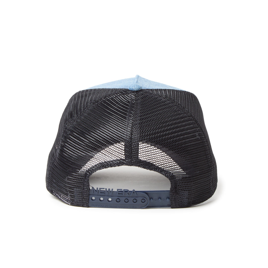 9FORTY A-Frame Trucker Woven Patch Blue Washed Denim Snapback