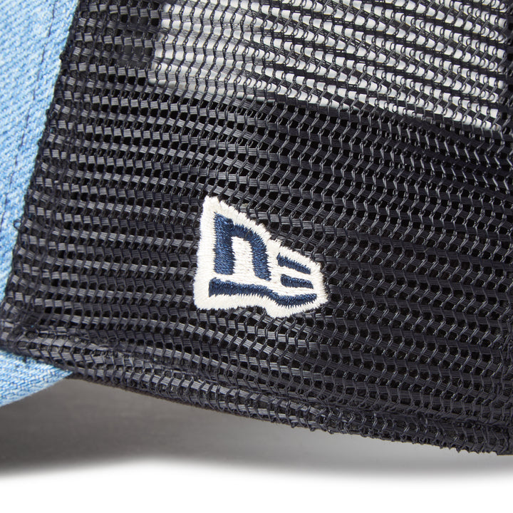 9FORTY A-Frame Trucker Woven Patch Blue Washed Denim Snapback