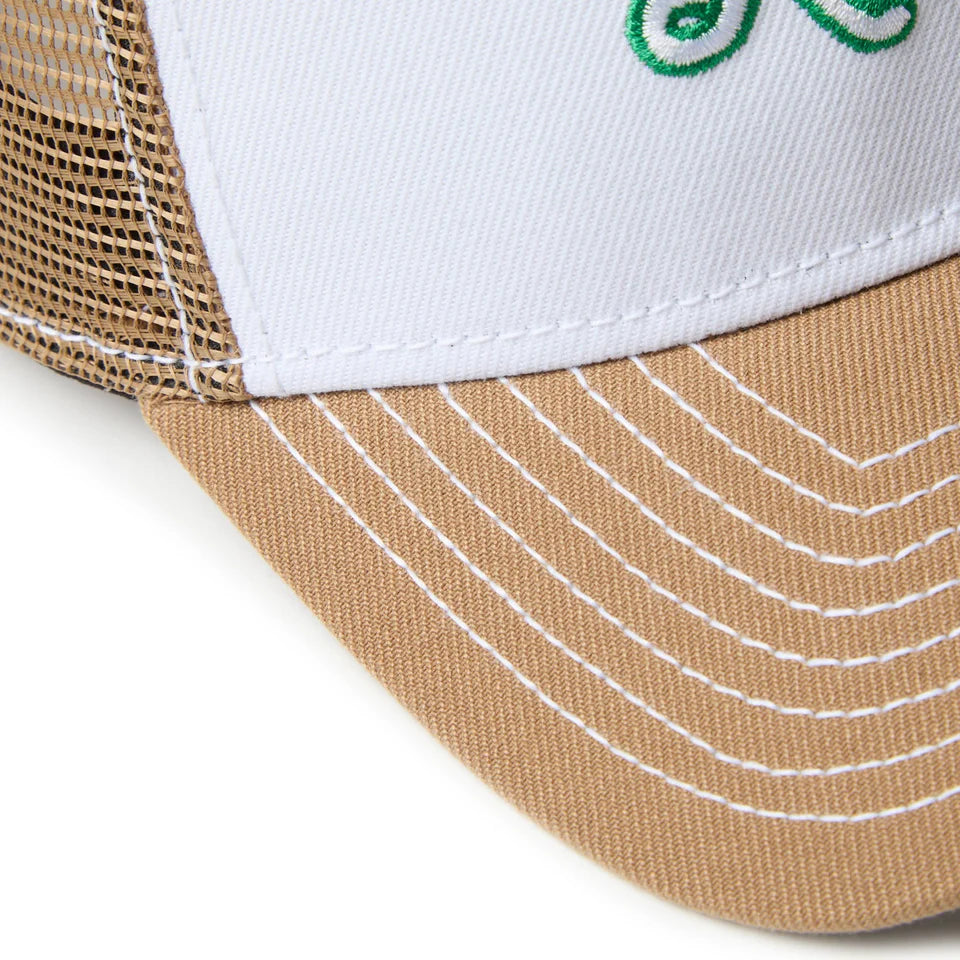 9FORTY A-Frame Trucker Archive Mix Logo White Khaki Snapback