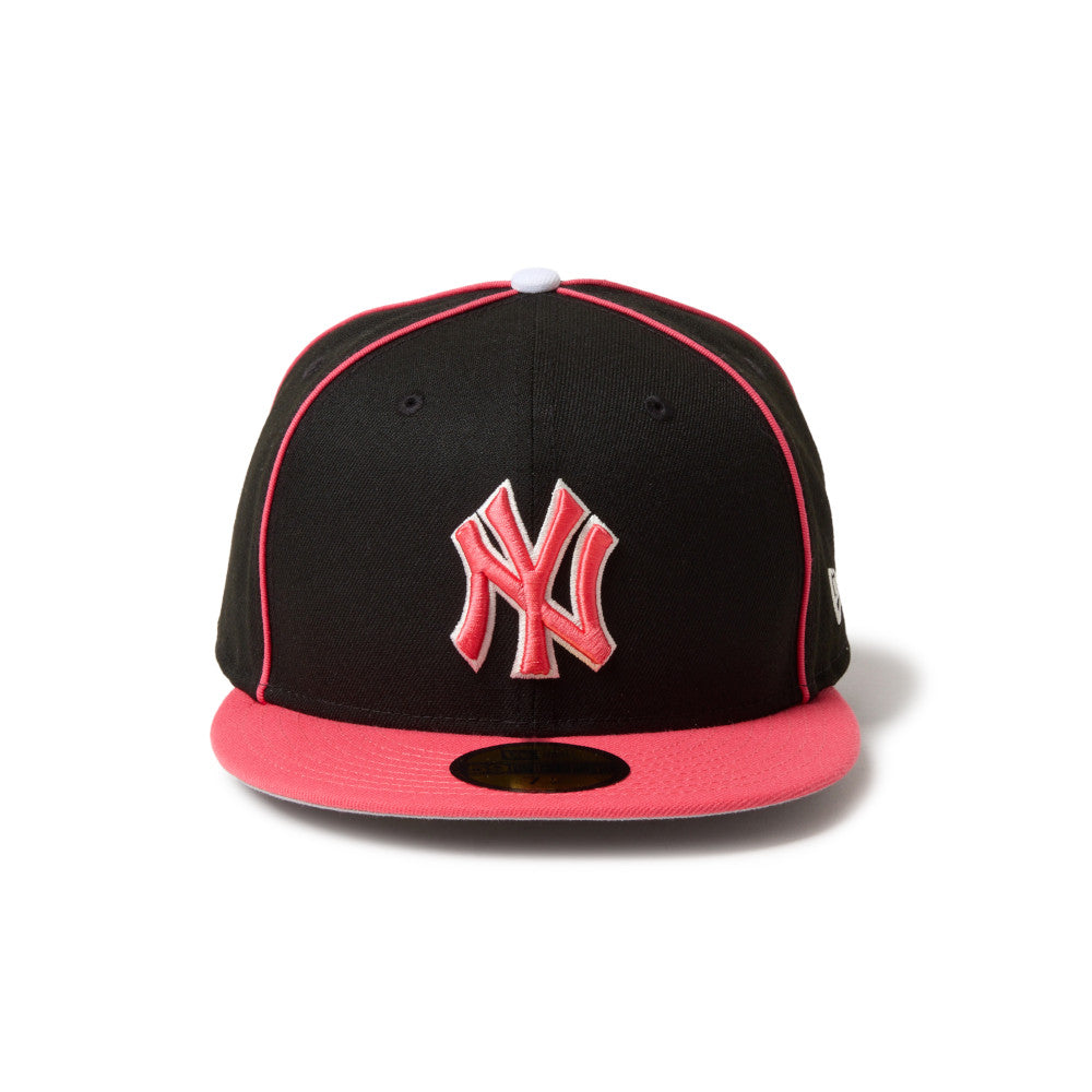 59FIFTY New York Yankees  MLB Piping 2-Tone Black Coral Fitted