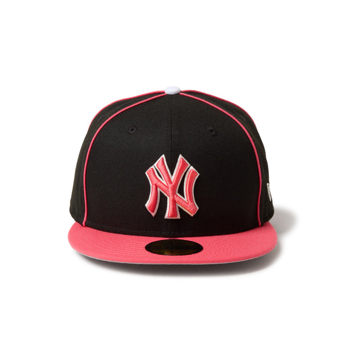 59FIFTY New York Yankees  MLB Piping 2-Tone Black Coral Fitted