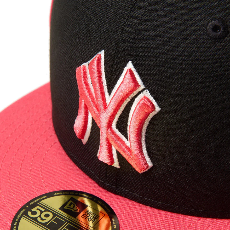 59FIFTY New York Yankees  MLB Piping 2-Tone Black Coral Fitted