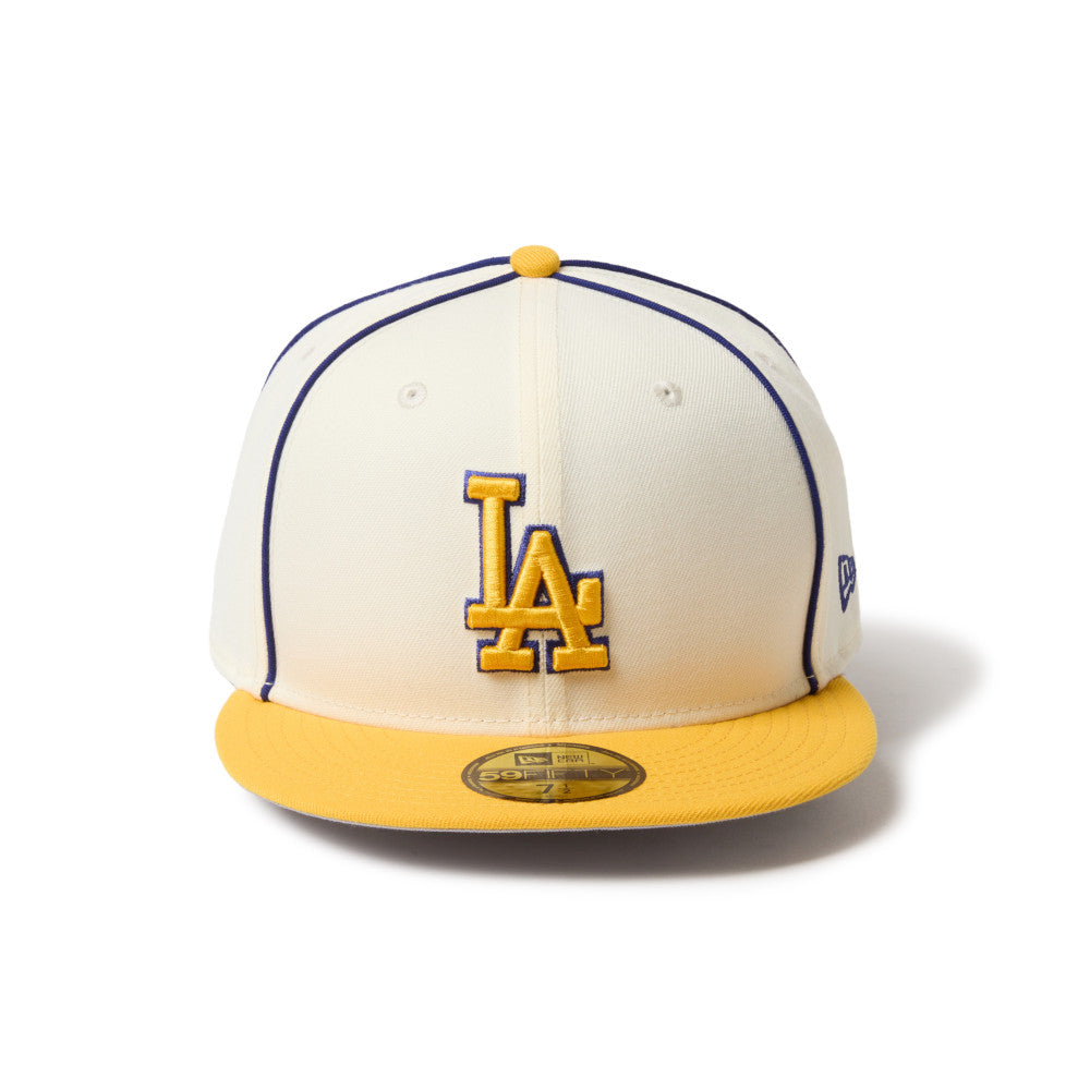 59FIFTY Los Angeles Dodgers MLB Piping 2-Tone Chrome Gold Fitted