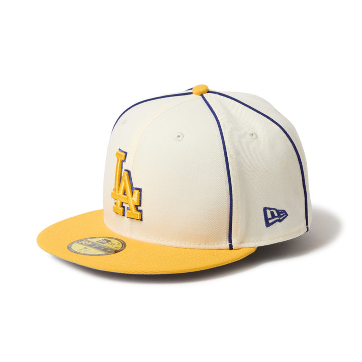 59FIFTY Los Angeles Dodgers MLB Piping 2-Tone Chrome Gold Fitted