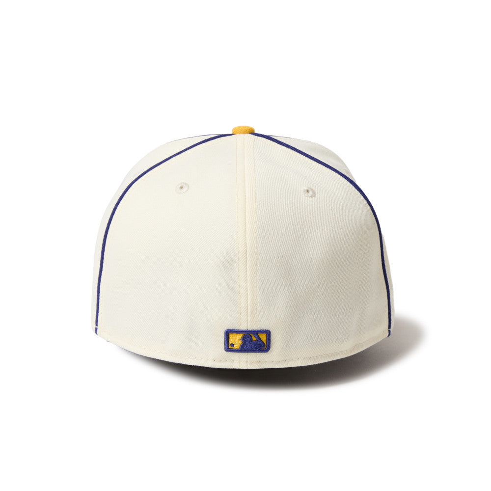 59FIFTY Los Angeles Dodgers MLB Piping 2-Tone Chrome Gold Fitted