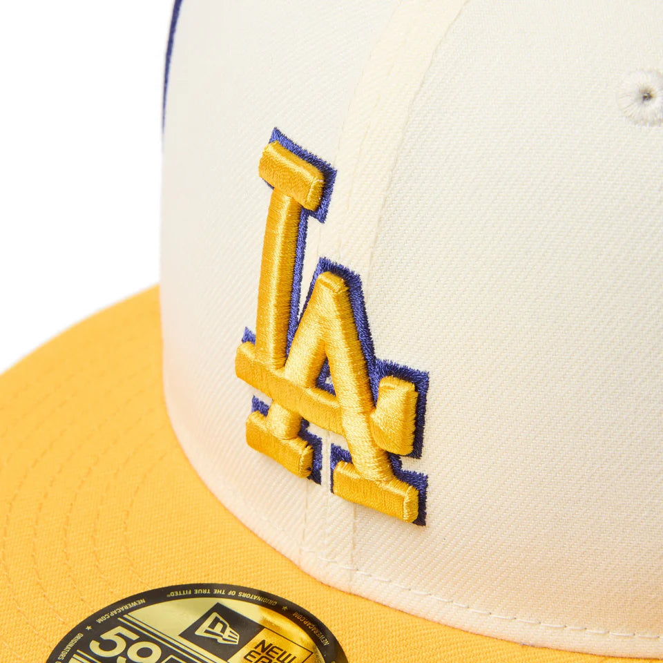 59FIFTY Los Angeles Dodgers MLB Piping 2-Tone Chrome Gold Fitted