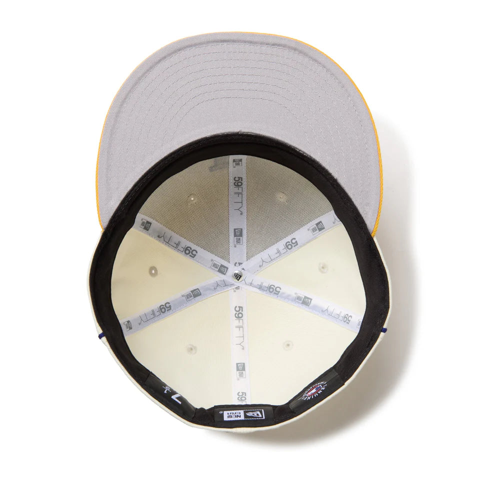 59FIFTY Los Angeles Dodgers MLB Piping 2-Tone Chrome Gold Fitted