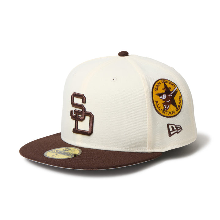 59FIFTY San Diego Padres Cooperstown MLB 2-Tone Wine Cork Burnt Wood Visor Fitted